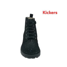 Kickers Boots Leather Black Small Heel