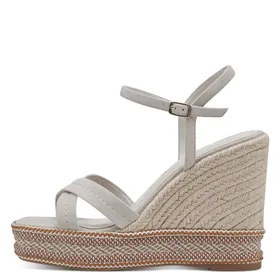 Tamaris Keil Sandalen Leder Elfenbein