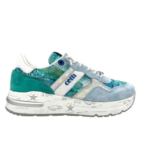 Cetti Sneakers Compensées Cuir Vert