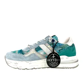 Cetti Sneakers Compensées Cuir Vert