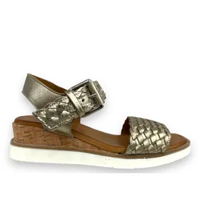 Double Heart Sandalen Leder Brons