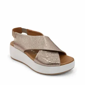 D'Chicas Keil Sandalen Leder Metall