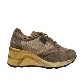 Cetti Wedge Sneakers Leather Taupe