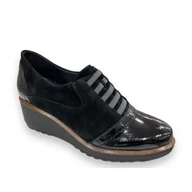 D'Chicas Wedge Shoes Black Suede