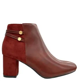 R and B Ankle Boots Red