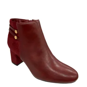R and B Ankle Boots Red