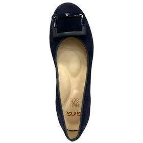 Ara Pumps Leder Blauw Klein Hak