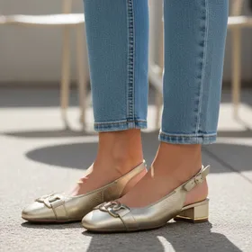 Ara Sling Pumps Leder Goud