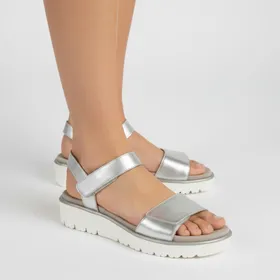 Ara Sandalen Silber Leder