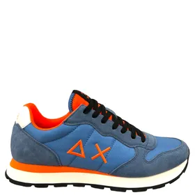 Sneakers Sun 68 Bleu Mix Cuir-Textile