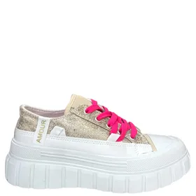 Lucky Sneakers Compensées Blanc Or