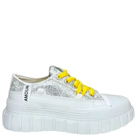 Lucky Silver Wedge Sneakers