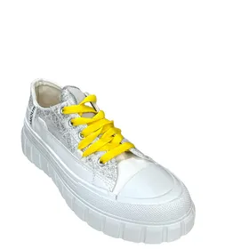 Lucky Silver Wedge Sneakers