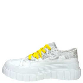 Lucky Silver Wedge Sneakers