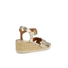 Sandales compensées Geox cuir or