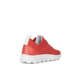GEOX Sneakers Met Hak Rood Leder & Textiel