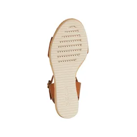 Sandales Compensées Geox Cuir Brun