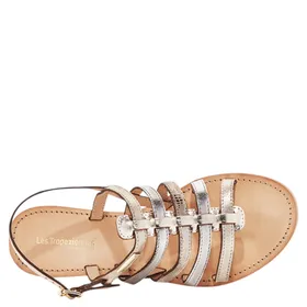 Les Tropéziennes Flache Sandalen Leder Gold