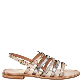Les Tropéziennes Flache Sandalen Leder Gold
