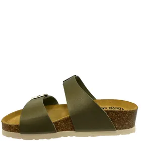 Mules Brinkmann Vert à Talon Compensé