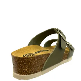 Mules Brinkmann Vert à Talon Compensé
