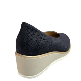 D'Chicas Chaussures compensées Cuir Bleu