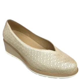 D'Chicas Wedge Shoes Leather Beige