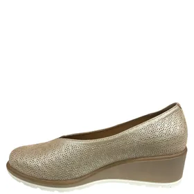 D'Chicas Wedge Shoes Leather Beige