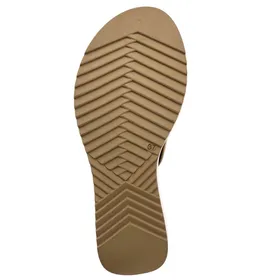 D'Chicas Leder Beige Keil Sandalen