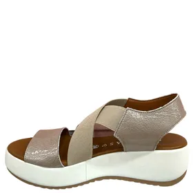 D'Chicas Wedge Sandalen Leder Taupe