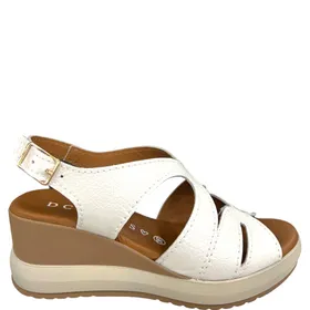 Sandales Compensées D'Chicas Cuir Blanc