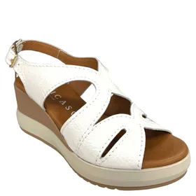 Sandales Compensées D'Chicas Cuir Blanc