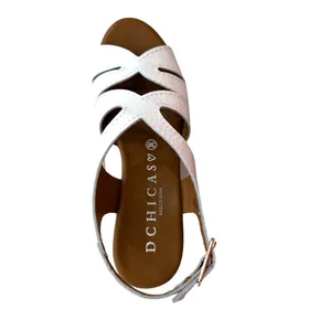Sandales Compensées D'Chicas Cuir Blanc