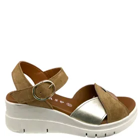 D'Chicas Keil Sandalen Leder Braun