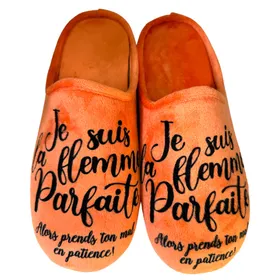 Mule Humour Pantoufles Orange Textile