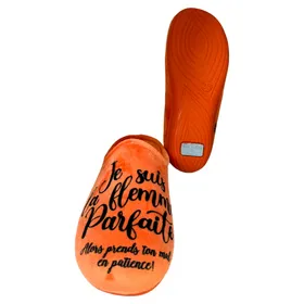 Mule Humour Pantoufles Orange Textile