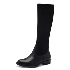 Tamaris Comfort Boots Black Leather Textile