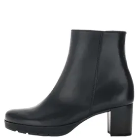 Gabor Comfort Enkellaarsjes Zwart Leer