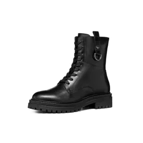 GEOX Iridea Enkellaarsjes Zwart Leer