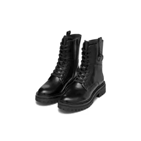 GEOX Iridea Enkellaarsjes Zwart Leer