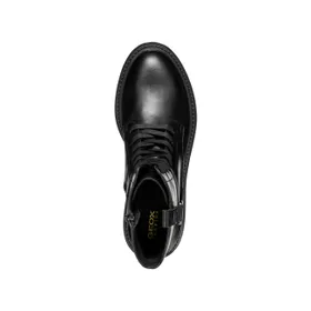 GEOX Iridea Enkellaarsjes Zwart Leer