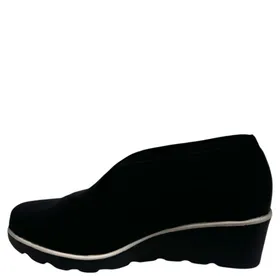 D'Chicas Wedge Shoes Black Textile