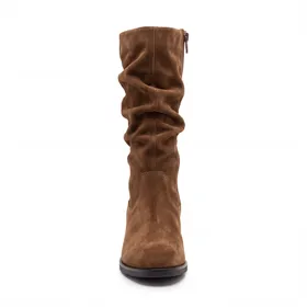 Dozo Mid-Calf Boots Leather Camel
