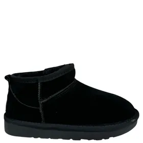 Double Heart Ankle Boots Black Suede