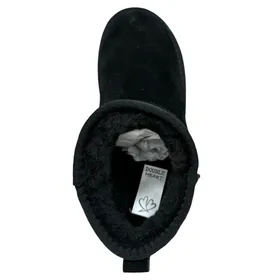 Double Heart Ankle Boots Black Suede