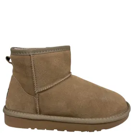 Double Heart Ankle Boots Taupe Suede