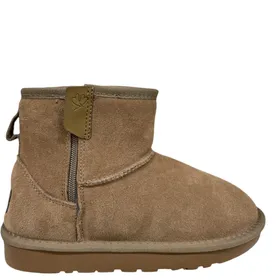 Double Heart Ankle Boots Taupe Suede