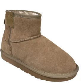 Double Heart Ankle Boots Taupe Suede