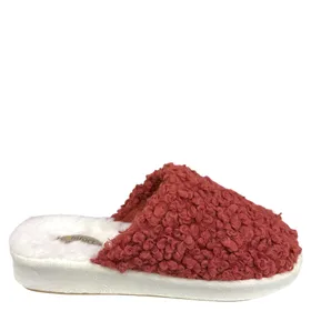 Mules Pantoufles Rouge Textile