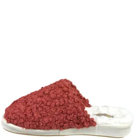 Mules Pantoufles Rouge Textile